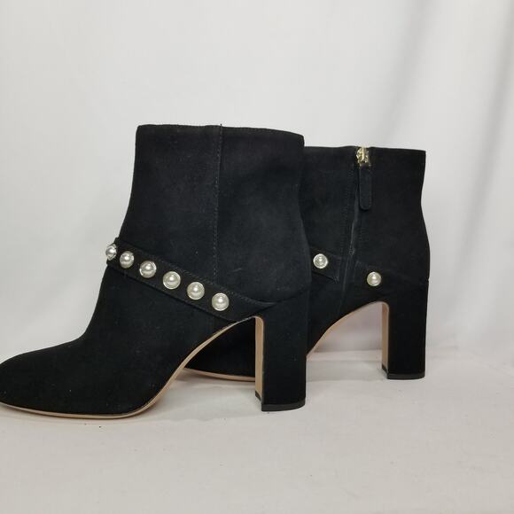 Kate Spade Women's Stunner Pearl Booties with block Heel Size 8.5 NWT - Picture 1 of 6